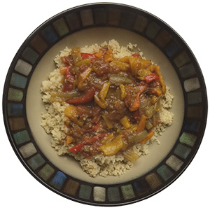 Charred Peppers and Tomatoes with Couscous